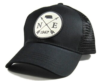 Homeland Tees Nebraska Arrow Hat - All Black Trucker