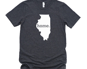 Homeland Tees Illinois Home Shirt - Unisex State Outline T-Shirt