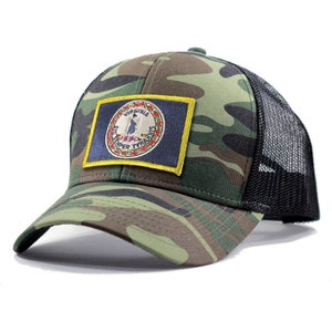 Casquette drapeau Virginie Homeland Tees - Camionneur camouflage militaire