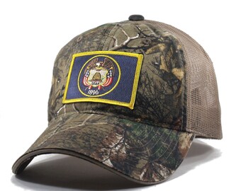 Homeland Tees Utah Flag Hat - Realtree Camo Trucker