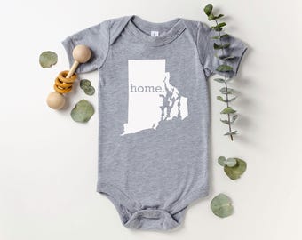 Homeland Tees Rhode Island Home State Onesie® Baby Bodysuit, New Baby Gift Baby Shower Gift, Baby Boy Baby Girl, Coming Home