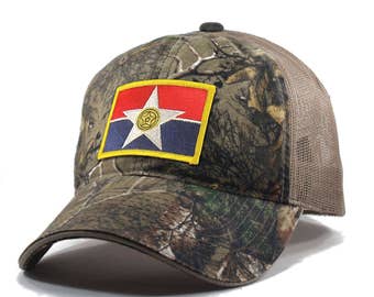 Homeland Tees Dallas Flag Hat - Realtree Camo Trucker Men's Cap