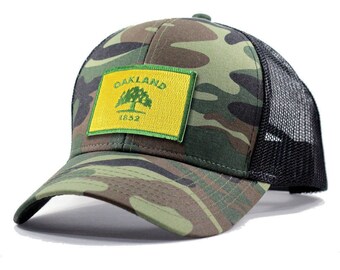 Homeland Tees Oakland Flag Hat - Army Camo Trucker