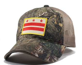 Homeland Tees Washington DC Flag Hat - Realtree Camo Trucker