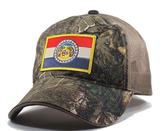 Homeland Tees Missouri Flag Hat - Realtree Trucker Men's Cap