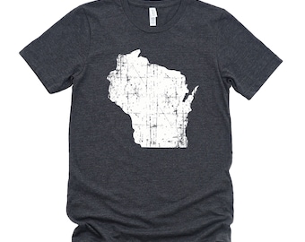 Homeland Tees Wisconsin State Vintage Look Distressed Unisex T-shirt