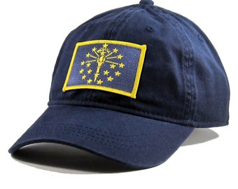 Homeland Tees Indiana Flag Hat State Flag Embroidered Patch Dad Hat Men's Baseball Cap