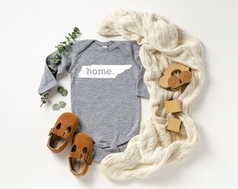 Homeland Tees Tennessee Home State Onesie® Long Sleeve Baby Bodysuit, New Baby Gift Baby Shower Gift, Baby Boy Baby Girl, Coming Home Outfit