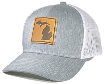 Homeland Tees Michigan Leather Patch Trucker Hat