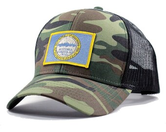 Homeland Tees Boston Flag Hat - Army Camo Trucker