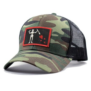 Homeland Tees Blackbeard Pirate Flag Army Camo Trucker Hat
