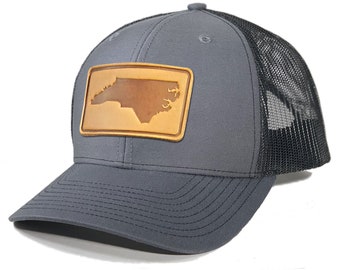 Homeland Tees North Carolina Leather Patch Trucker Hat