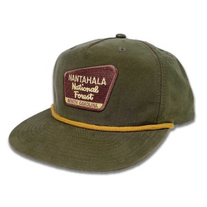 Homeland Tees Nantahala National Forest Patch Rope Hat, Flat Bill Baseball Trucker Hat, 5 Panel Outdoors Cap