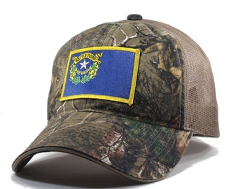 Homeland Tees Nevada Flag Hat - Realtree Camo Trucker Men's Cap