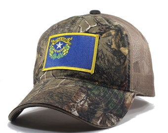 Homeland Tees Nevada Flag Hat - Realtree Camo Trucker