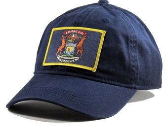 Homeland Tees Michigan Flag Hat State Flag Embroidered Patch Dad Hat Men's Baseball Cap