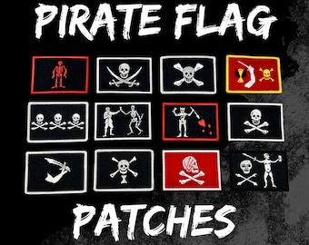 Embroidered Pirate Flag Patch - Skull & Crossbones Jolly Roger Iron-On - 3x2 Collection Accessory