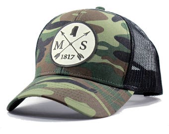 Homeland Tees Mississippi Arrow Hat - Army Camo Trucker