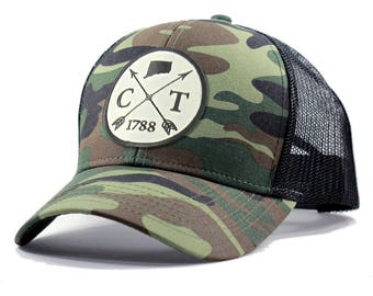 Homeland Tees Connecticut Arrow Hat - Army Camo Trucker