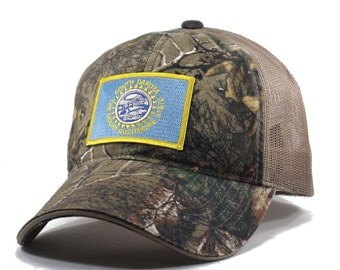 Homeland Tees South Dakota Flag Hat - Realtree Camo Trucker Men's Cap
