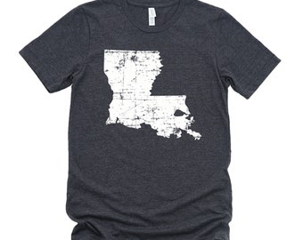 Homeland Tees Louisiana State Vintage Look Distressed Unisex T-shirt