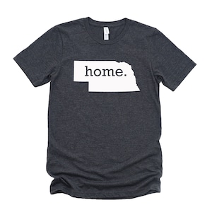 Homeland Tees Nebraska Home State T-Shirt Unisex Dark Grey Heather