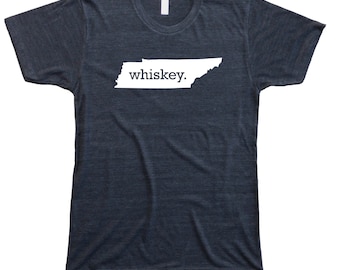 Tennessee Whiskey State Unisex T-Shirt: TN Outline Graphic Whiskey Lovers Gift