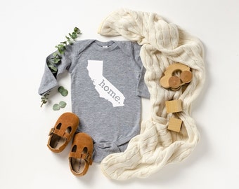 Homeland Tees California Home State Onesie® Long Sleeve Baby Bodysuit, New Baby Gift Baby Shower Gift, Baby Boy Baby Girl, Coming Home