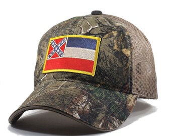 Homeland Tees Mississippi Flag Hat - Realtree Camo Trucker Men's Cap