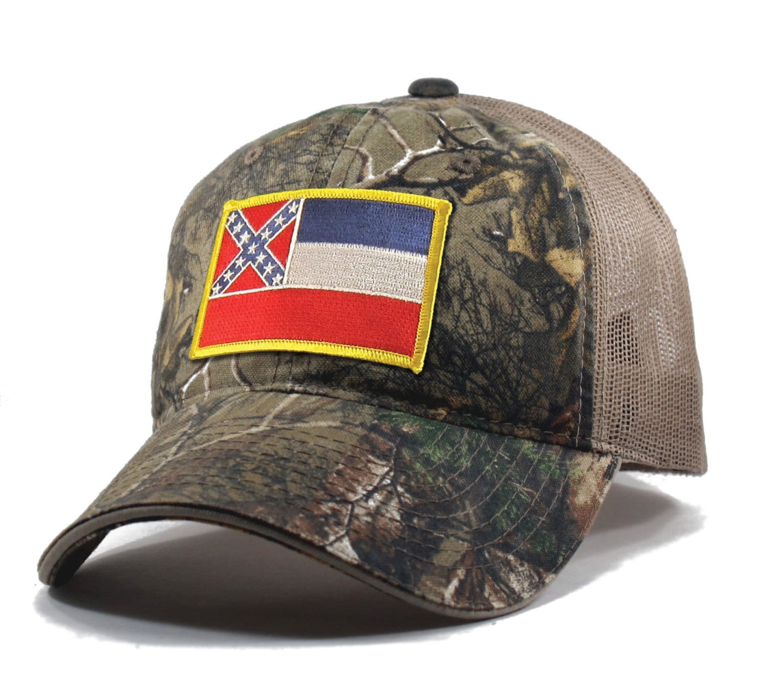 Homeland Tees Mississippi Flag Hat - Realtree Camo Trucker