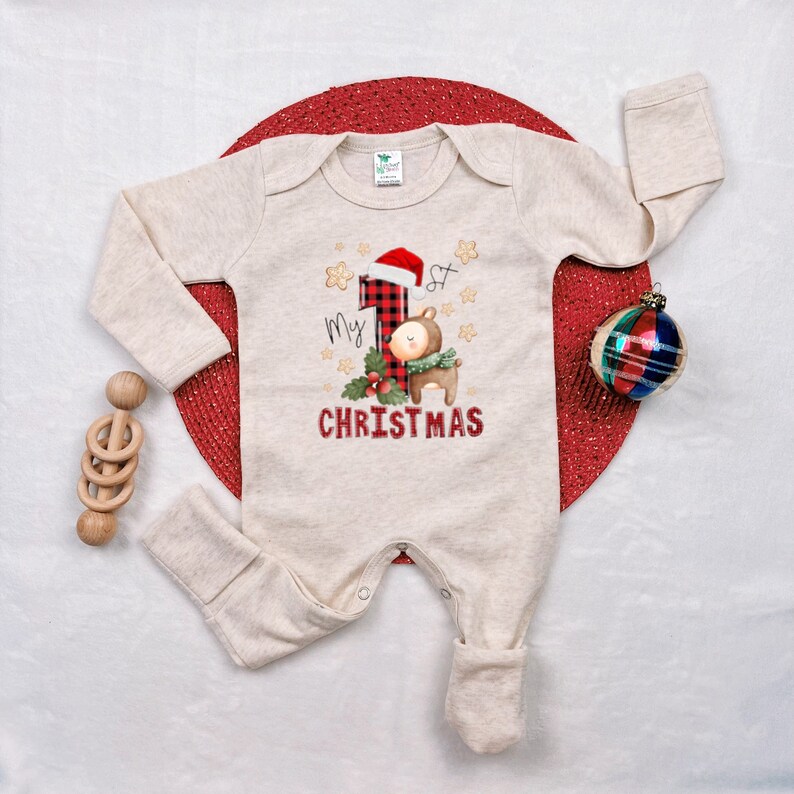 My First Christmas Baby Bodysuit, Baby's 1st Christmas Pajamas, Gender