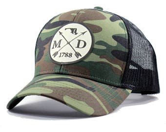 Homeland Tees Maryland Arrow Hat - Army Camo Trucker
