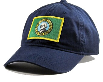 Homeland Tees Washington Flag Hat State Flag Embroidered Patch Dad Hat Men's Baseball Cap