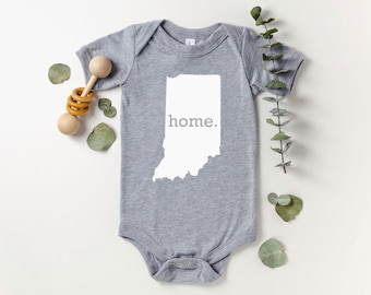 Homeland Tees Indiana Home State Onesie® Baby Bodysuit, New Baby Gift Baby Shower Gift, Baby Boy Baby Girl, Coming Home Outfit