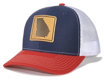 Homeland Tees Georgia Leather Patch Trucker Hat