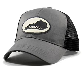 Homeland Tees Kentucky Bourbon Trucker Hat - Snapback State Outline Cap