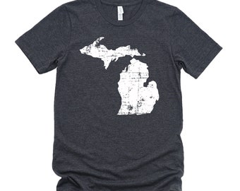 Homeland Tees Michigan State Vintage Look Distressed Unisex T-shirt