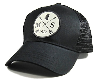Homeland Tees Mississippi Arrow Hat - All Black Trucker