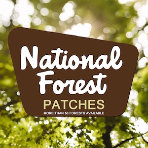 National Forest Patch / Embroidered Iron On Patch / National Park / Souvenir Patch / Measures 3" x 2"