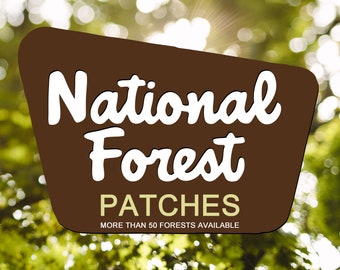 National Forest Patch / Embroidered Iron On Patch / National Park / Souvenir Patch / Measures 3" x 2"