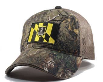 Homeland Tees Baltimore Flag Hat - Realtree Camo Trucker Men's Cap