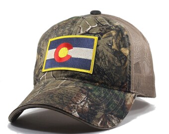 Homeland Tees Colorado Flag Hat - Realtree Camo Trucker Men's Cap