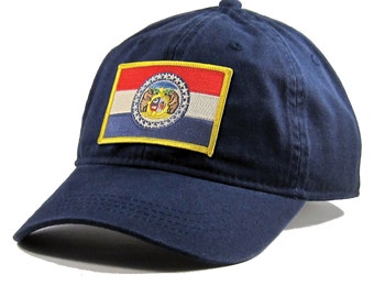 Homeland Tees Missouri State Flag Hat State Flag Embroidered Patch Dad Hat Men's Baseball Cap