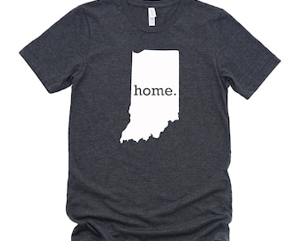Homeland Tees Indiana Home State T-Shirt, Indiana State Outline Shirt - Unisex