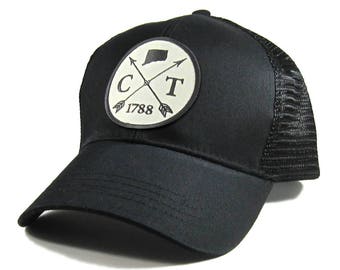 Homeland Tees Connecticut Arrow Hat - All Black Trucker