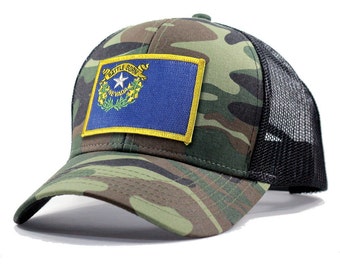 Homeland Tees Nevada Flag Hat - Army Camo Trucker