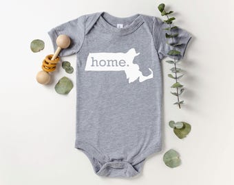 Homeland Tees Massachusetts Home State Onesie® Baby Bodysuit, New Baby Gift Baby Shower Gift, Baby Boy Baby Girl, Coming Home