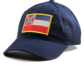 Homeland Tees Mississippi Flag Hat State Flag Embroidered Patch Dad Hat Men's Baseball Cap
