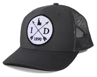 Homeland Tees Idaho Arrow Hat - All Black Trucker Hat Snapback