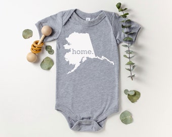 Homeland Tees Alaska Home State Onesie®, State Baby Bodysuit, Baby Shower Gift, New Baby Welcome Gift, Newborn Clothes Baby Boy Baby Girl